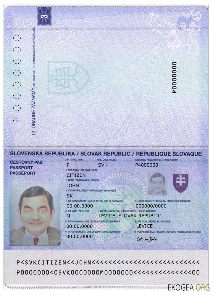 Passeport slovaque version 2